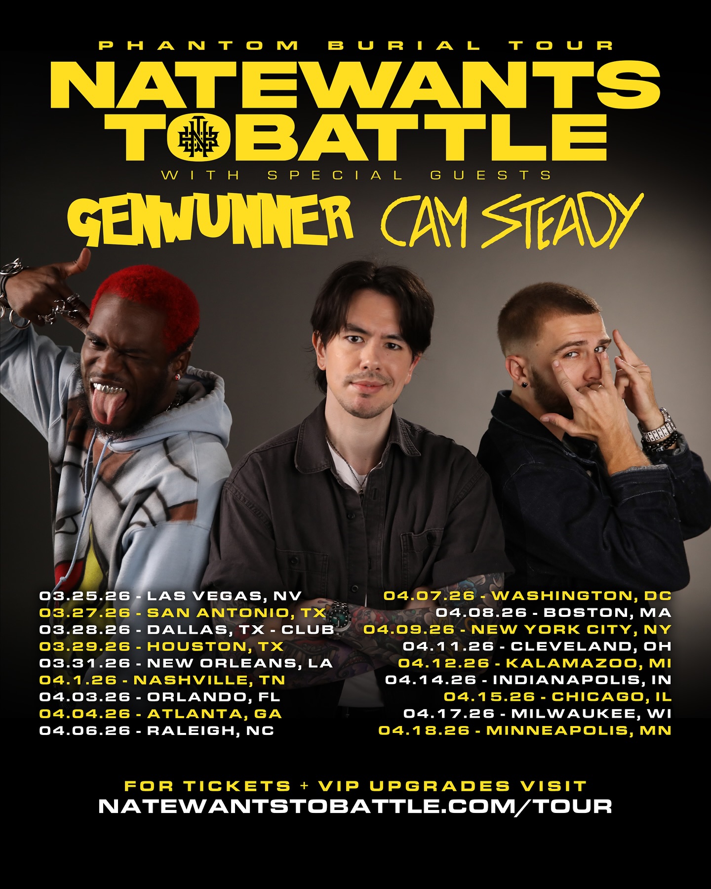 NateWantsToBattle The Phantom Burial Tour Tour Poster 2026